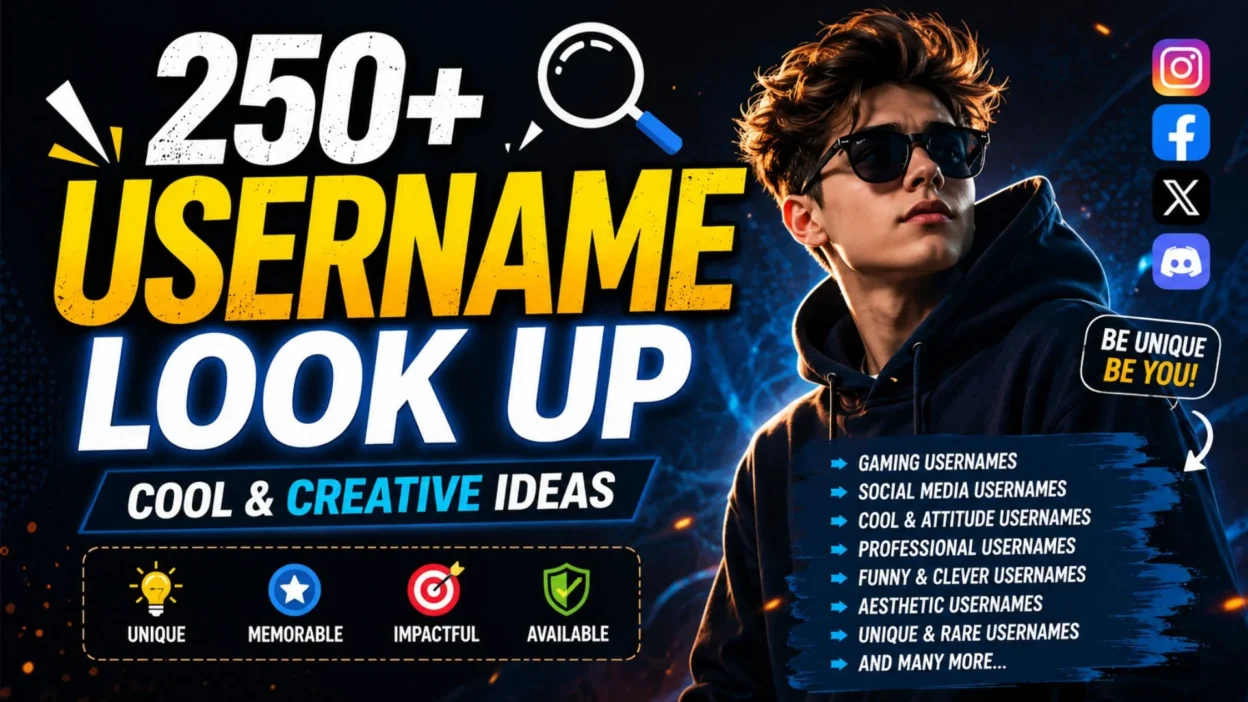 250+ username lookup ideas with cool and creative username inspiration for gaming, social media, and professional profiles.