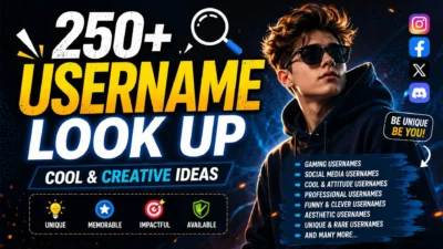 250+ username lookup ideas with cool and creative username inspiration for gaming, social media, and professional profiles.