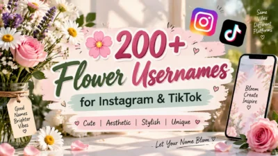 200+ flower usernames for Instagram and TikTok with cute aesthetic floral name ideas