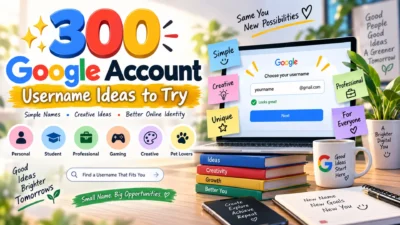 300 Google account username ideas with simple, creative, professional, and unique options